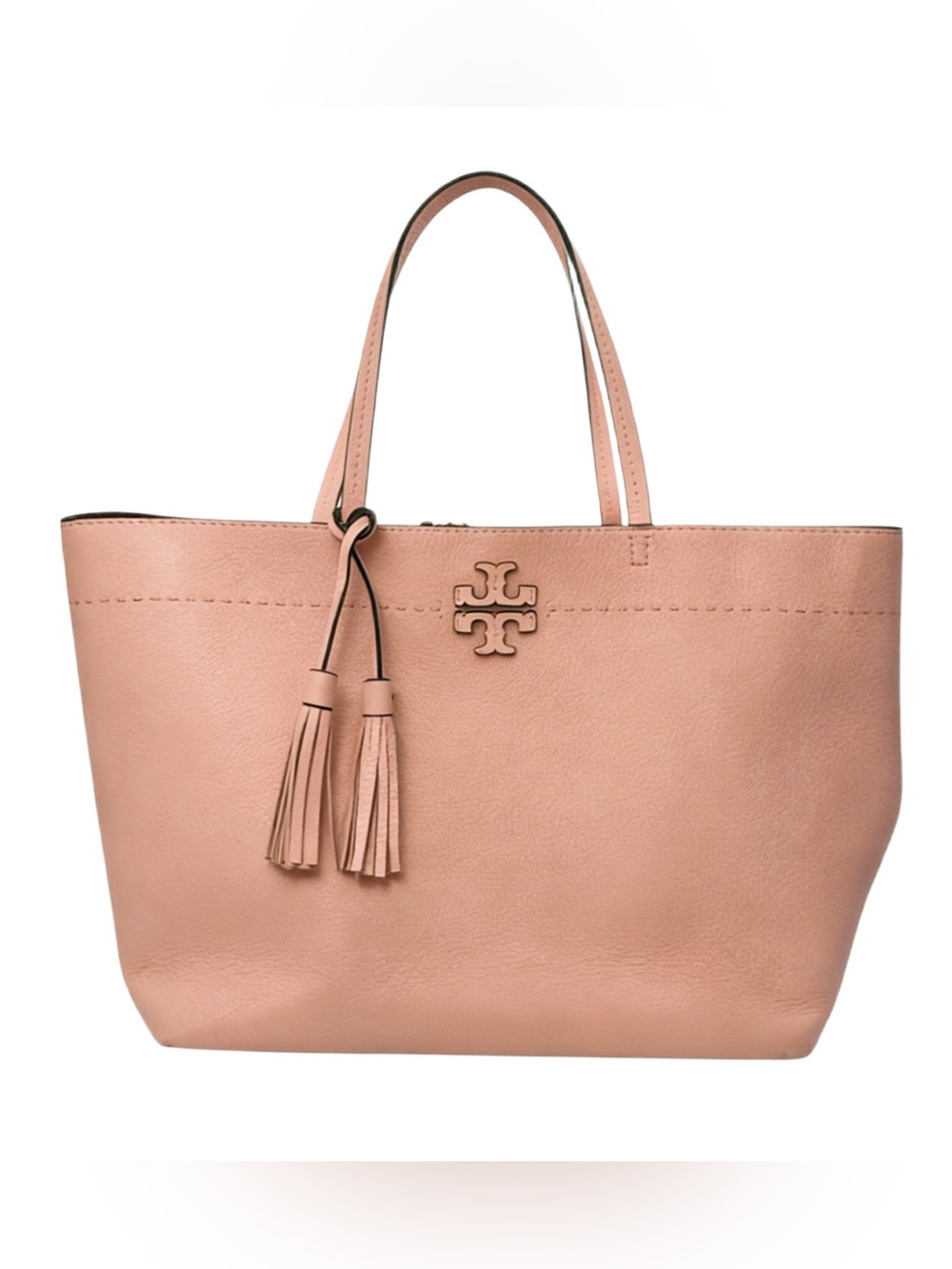 Tory Burch McGraw Leather Tote Dusty Pink